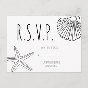 Tarjetas RSVP de boda de la playa de estrella de c