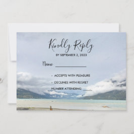 Tarjetas RSVP de boda de la playa de verano de mon