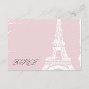 Tarjetas RSVP de boda de la Torre Eiffel Rosa