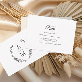 Tarjetas RSVP de Boda de Laurel minimalista
