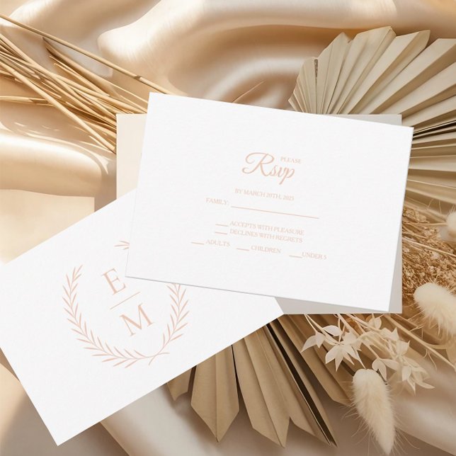 Tarjetas RSVP de Boda de Laurel minimalista (Subido por el creador)