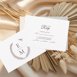 Tarjetas RSVP de Boda de Laurel minimalista