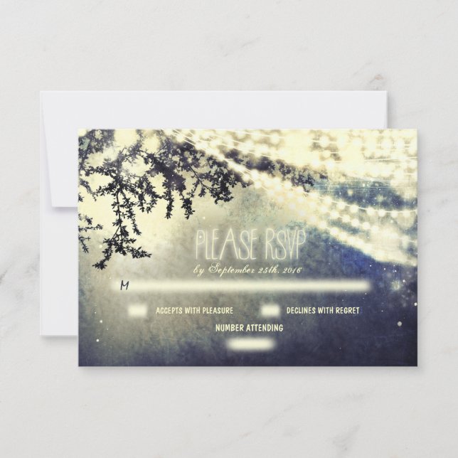 tarjetas RSVP de boda de luces nocturnas (Anverso)