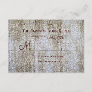 Tarjetas RSVP de Boda de Madera con problemas de s