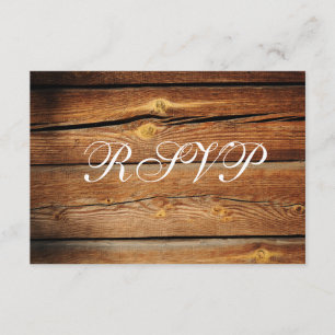 Tarjetas RSVP de Boda de Madera Rústica de Barn Ru