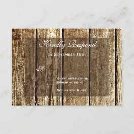 Tarjetas RSVP de Boda de Madera Rústica de Barn Ru