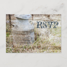 Tarjetas RSVP de Boda de Madera Rústica de Barn Ru