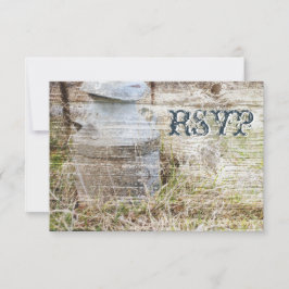 Tarjetas RSVP de Boda de Madera Rústica de Barn Ru