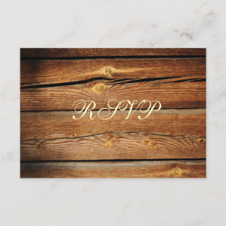 Tarjetas RSVP de Boda de Madera Rústica de Barn Ru