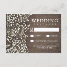 Tarjetas RSVP de Boda de Madera Rústica para el Al