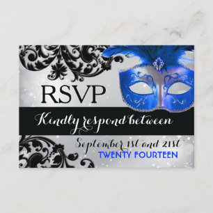 Tarjetas RSVP de boda de mascarada
