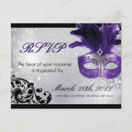 Tarjetas RSVP de boda de mascarada