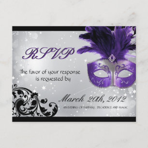 Tarjetas RSVP de boda de mascarada
