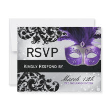 Tarjetas RSVP de boda de mascarada