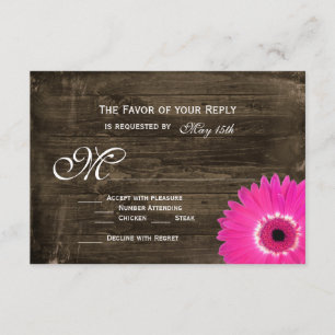 Tarjetas RSVP de boda de matrimonio Rústico rosado