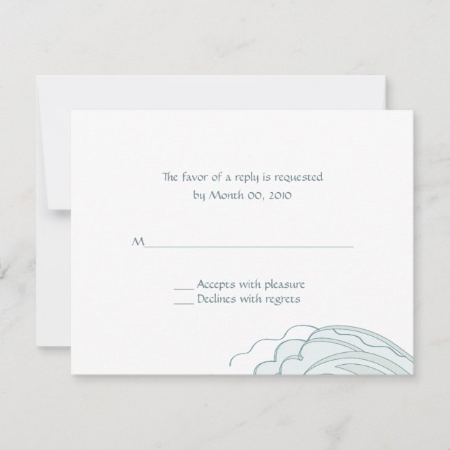 Tarjetas RSVP de Boda de Olas Oceánicas (Anverso)