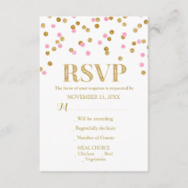 Tarjetas RSVP de boda de oro rosado