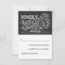 tarjetas RSVP de boda de pizarra