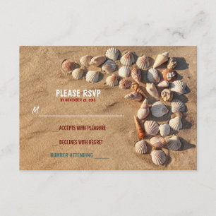 tarjetas RSVP de boda de playa de colores adorable