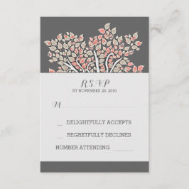 tarjetas RSVP de boda de ramas de árbol antiguas y