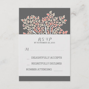tarjetas RSVP de boda de ramas de árbol antiguas y