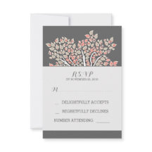 tarjetas RSVP de boda de ramas de árbol antiguas y