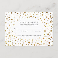 Tarjetas RSVP de Boda de Relieve metalizado de Con