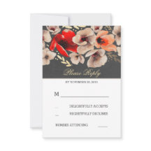 Tarjetas RSVP de Boda de Relieve metalizado dorado