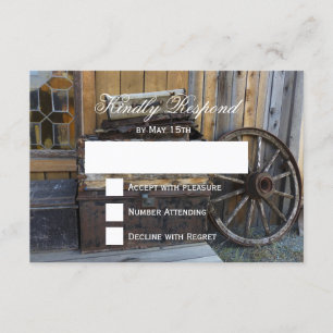 Tarjetas RSVP de Boda de Ruedas Rustic Country Wag
