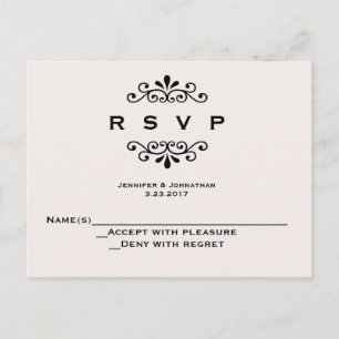 Tarjetas RSVP de boda de tipografía de época
