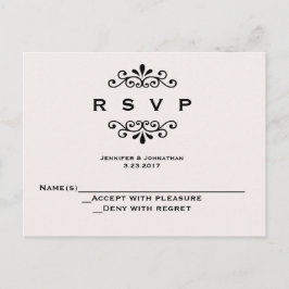 Tarjetas RSVP de boda de tipografía de época
