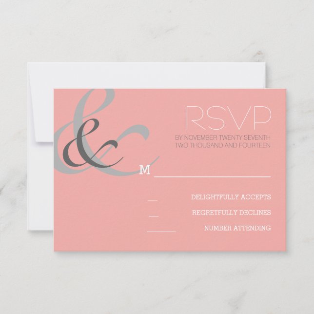 Tarjetas RSVP de boda de tipografía moderna (Anverso)