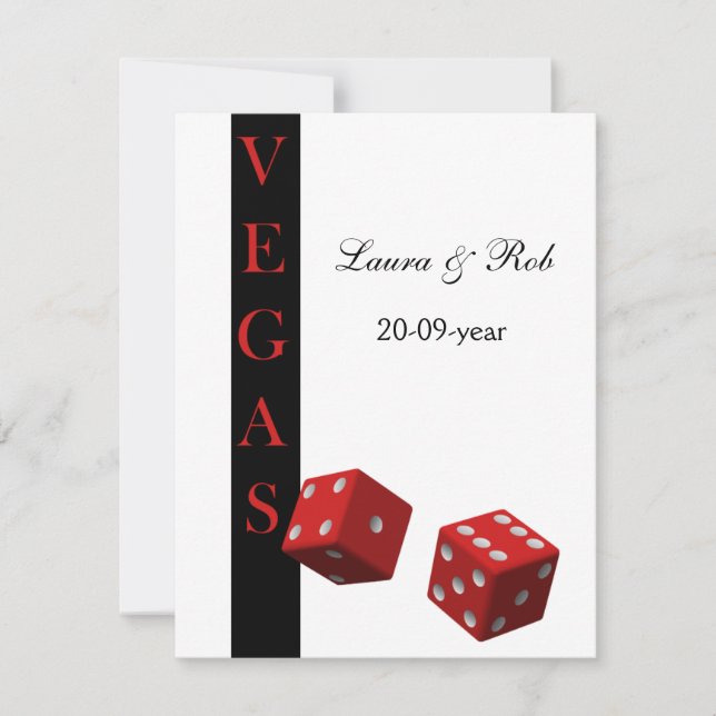 Tarjetas rsvp de boda de Vegas (Anverso)