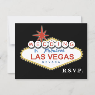 Tarjetas rsvp de boda de Vegas