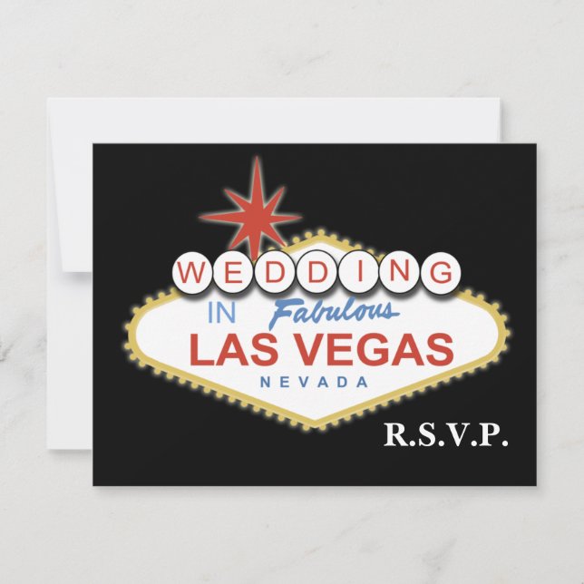 Tarjetas rsvp de boda de Vegas (Anverso)