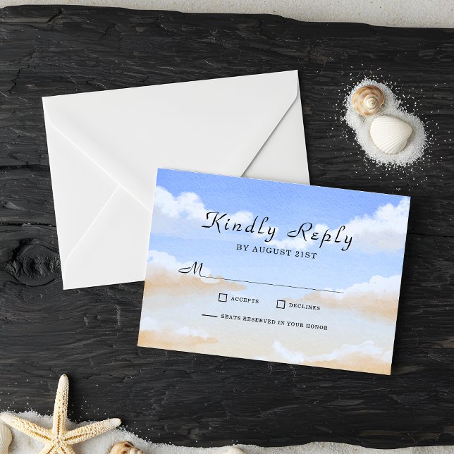 Tarjetas RSVP de Boda de Verano en la Playa del Ci (Subido por el creador)
