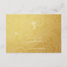 Tarjetas RSVP de Boda de Vinayaka de Oro