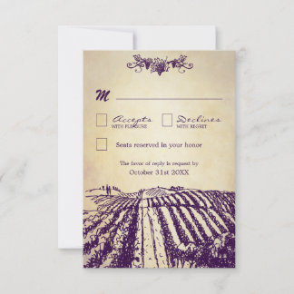 Tarjetas RSVP de Boda de Viñetería de la Vintage T