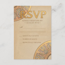 Tarjetas RSVP de boda | Deco de Nouveau de Oro