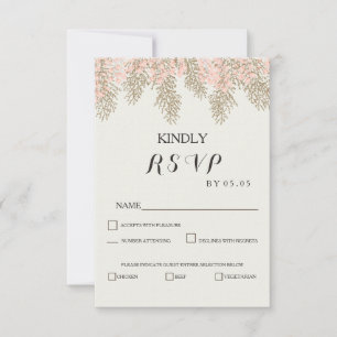 tarjetas RSVP de boda dorada de marfil