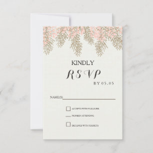 tarjetas RSVP de boda dorada de marfil