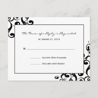 Tarjetas RSVP de boda elegante