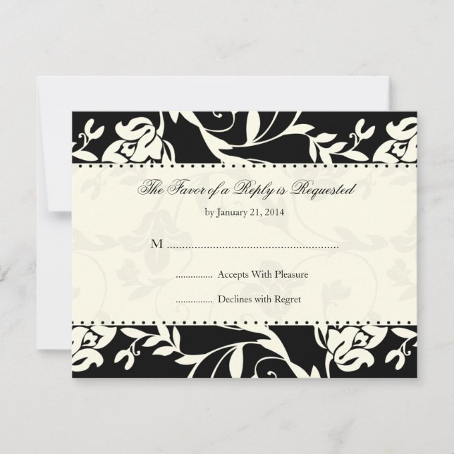 Tarjetas RSVP de boda elegante (Anverso)