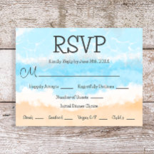 Tarjetas RSVP de Boda Elegante en la Costa del Océ