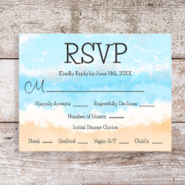 Tarjetas RSVP de Boda Elegante en la Costa del Océ