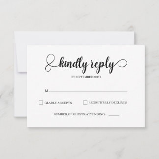 Tarjetas RSVP de Boda Elegante y Simple