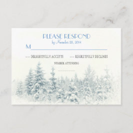 Tarjetas RSVP de boda en invierno blanco