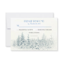 Tarjetas RSVP de boda en invierno blanco