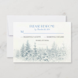 Tarjetas RSVP de boda en invierno blanco
