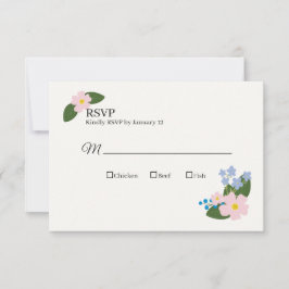 Tarjetas RSVP de boda Flor rosa